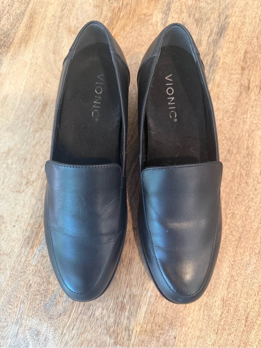 Vionic Kensley Loafer Black Leather Slip-On Chunky Lug Sole Platform Size 8 - Picture 6 of 9